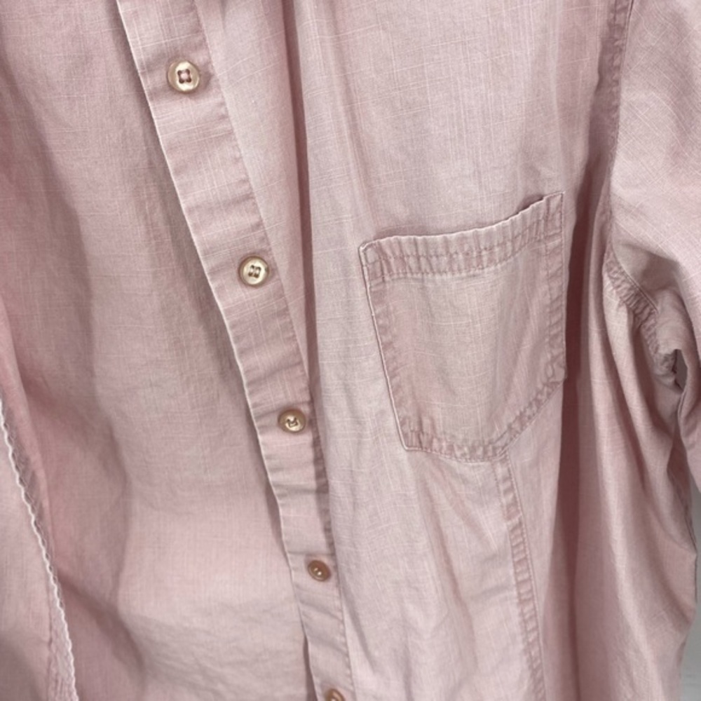 L.L. Bean Pink Chambray Button Front Rollsleeve S… - image 8